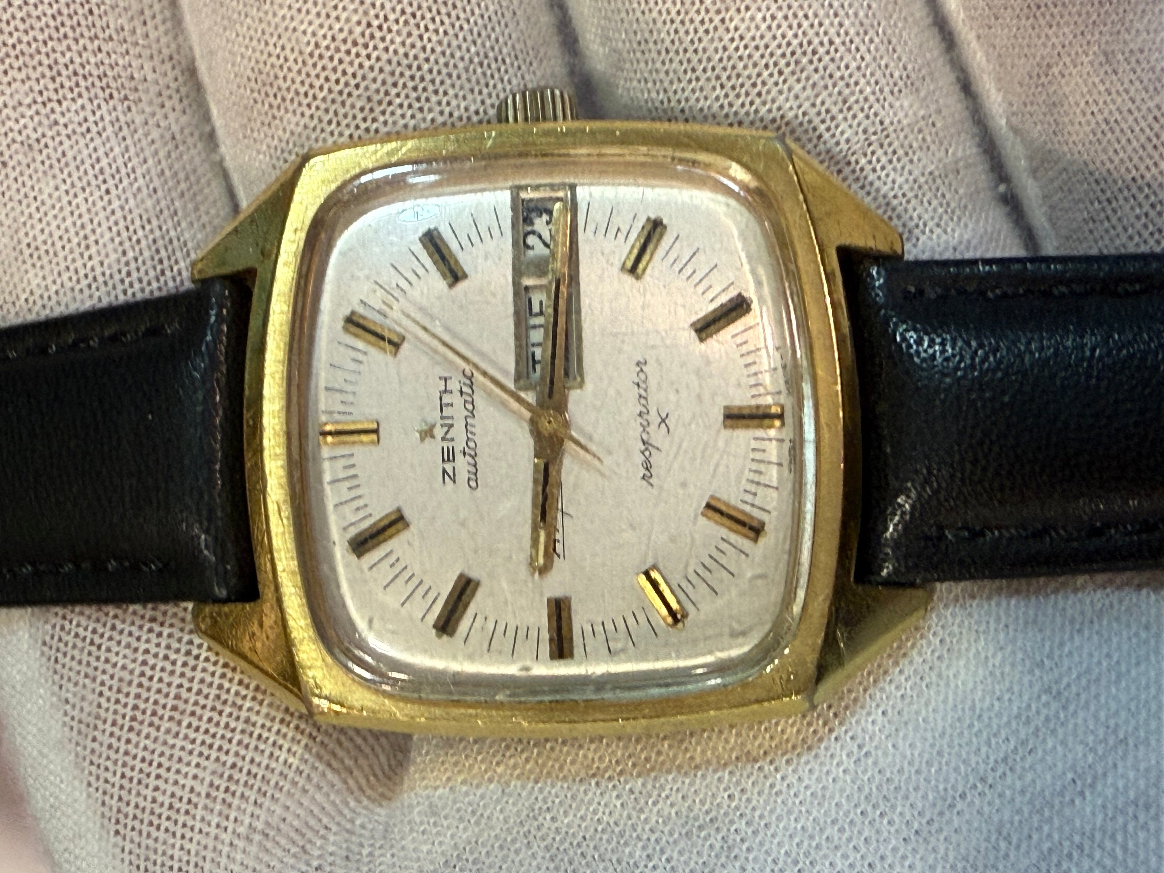 Zenith Respirator X – Vintage Swiss Automatic Watch, Day/Date, Gold-Tone Case (Serviced)