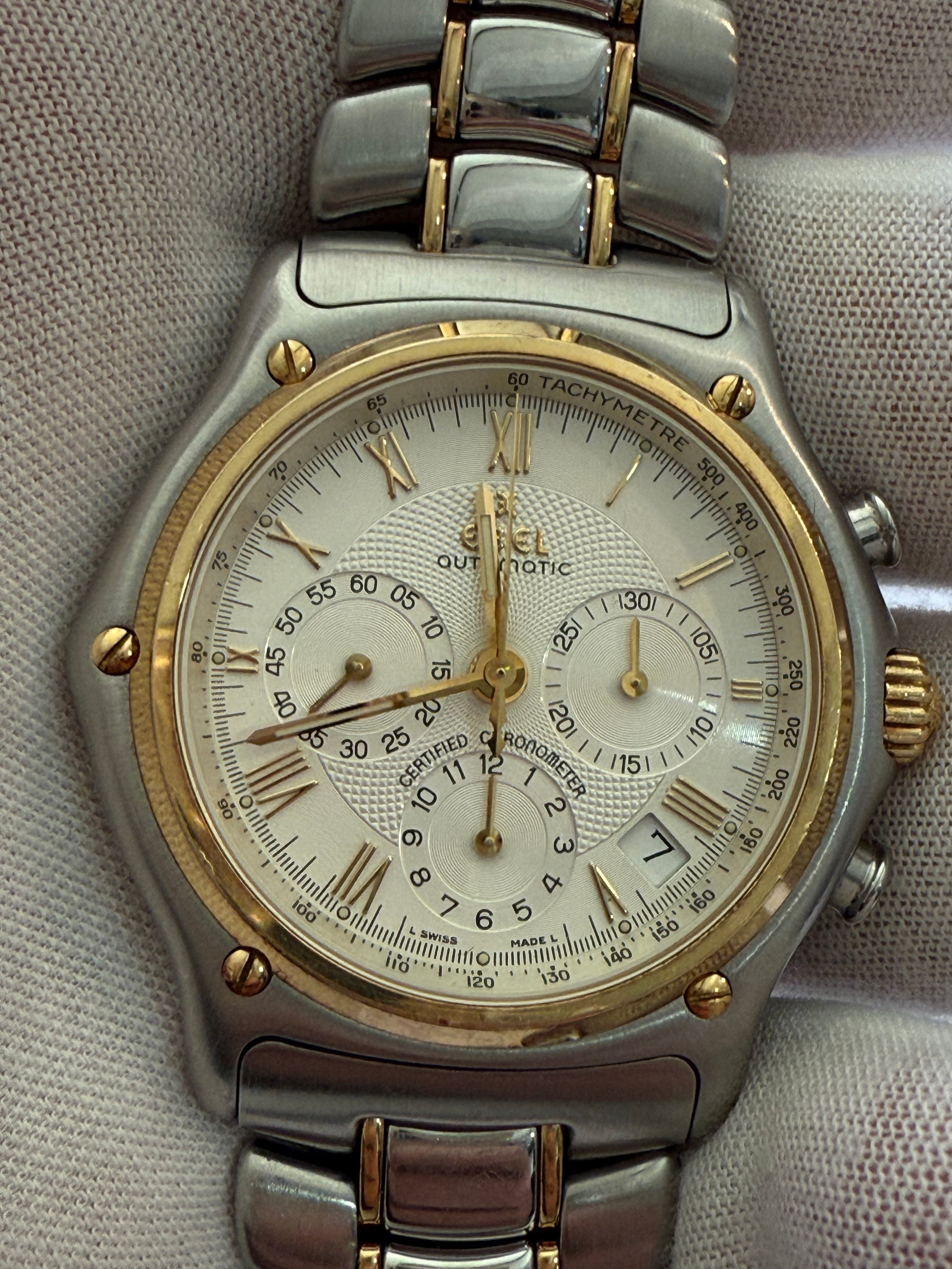 Pre-Owend. EBEL 1911 Automatic Chronograph. Case gold & steel. Cal 137. 👌⌚