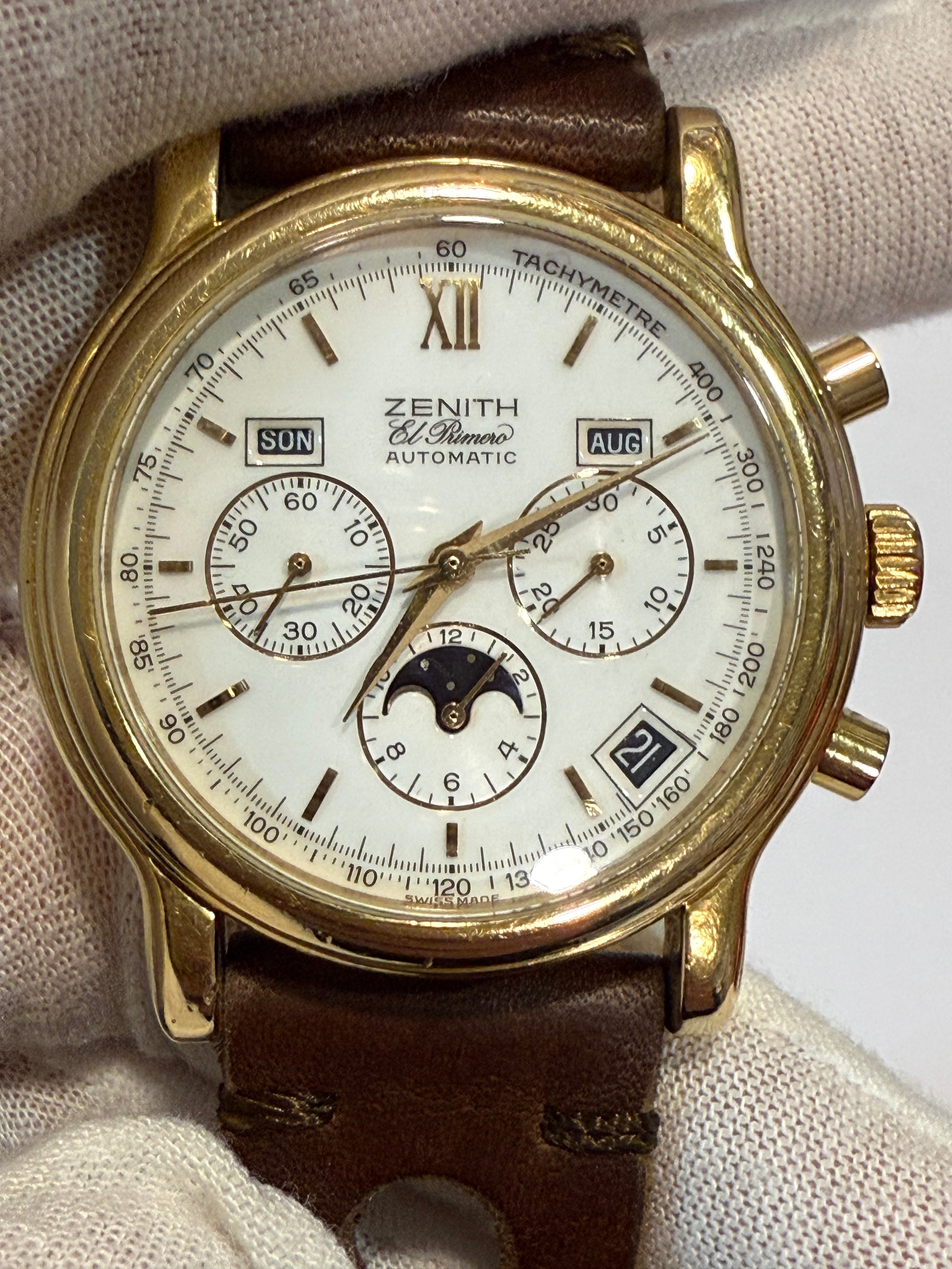 Pre-Owned. Zenith El Primero Triple Calendar Moonphase Chronograph  Ref-20-0230.410  👌⌚