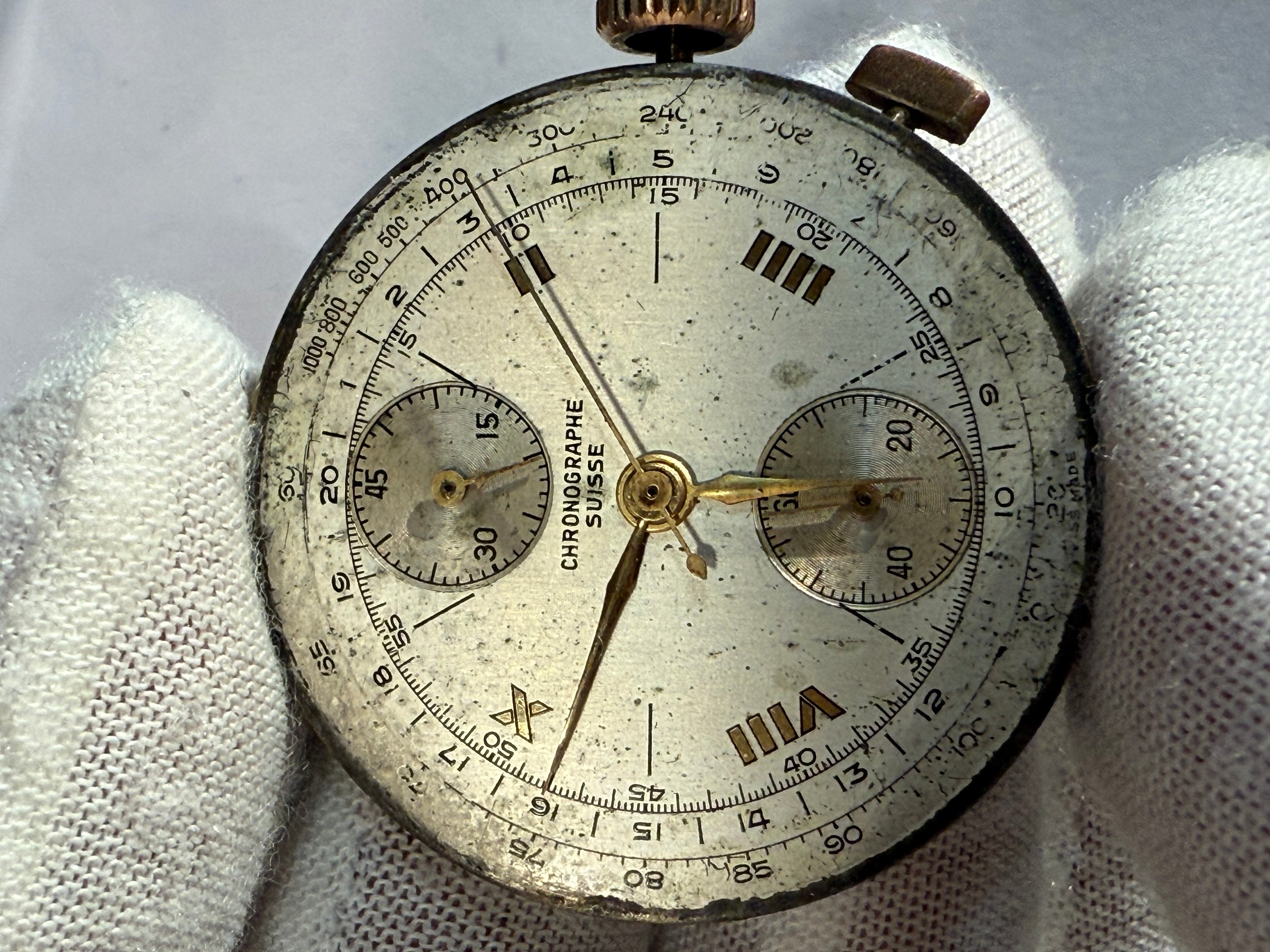 Used For Part. Vintage Chronograph with Venus 175 – Fully Serviced – Dual Pushers – Excellent Condition
