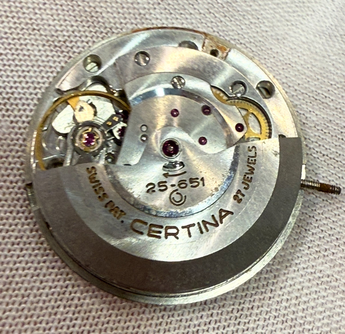 Certina Automatic “Blue Ribbon” – Complete Movement with Dial. Cal 25-651