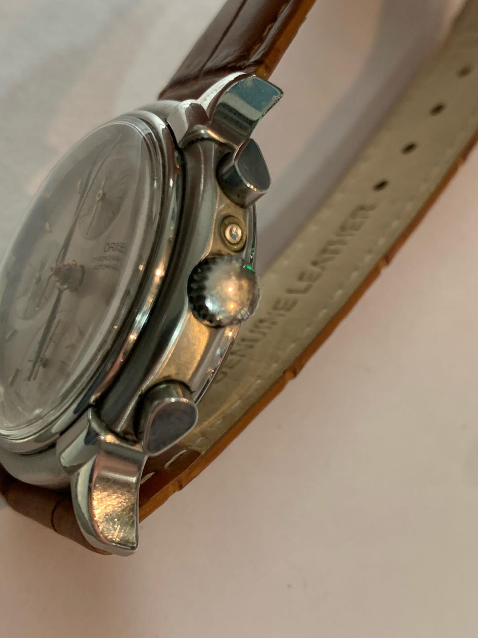 Oris Pilot Chronograph Ref 7397. Case 37mm. Quickset Date. Cal 8750. Yers 1980.