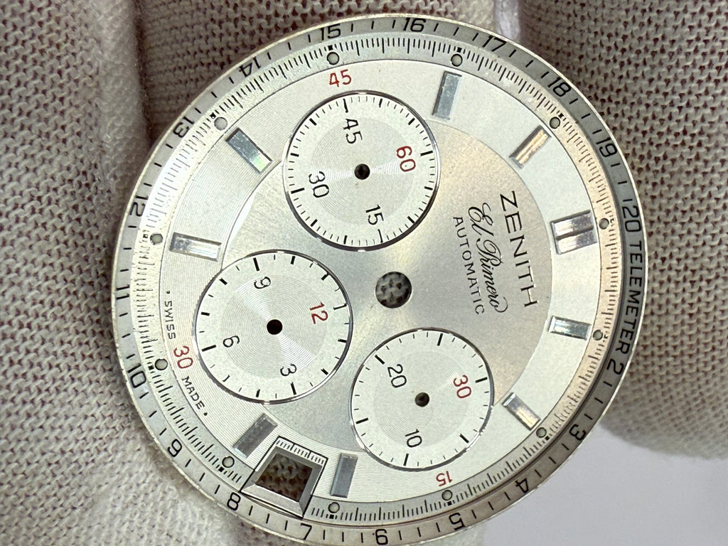 Zenith El Primero Dial – Original Silver Chronograph Dial for Caliber 400 | Fits A.C. 04.0461.400 Case (Rainbow Model)