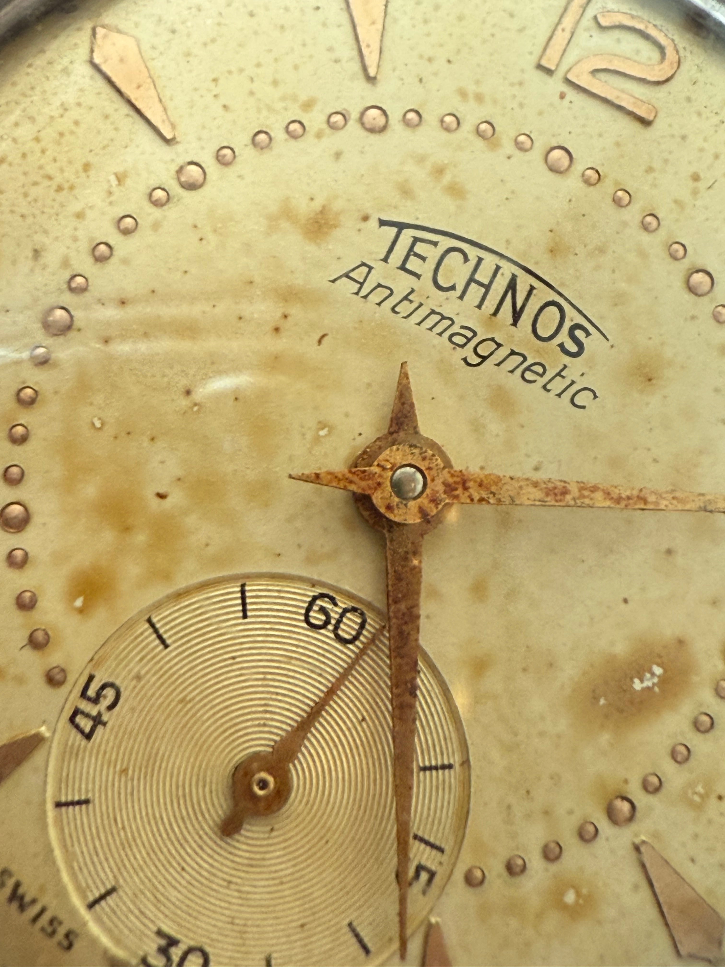 Vintage Technos Antimagnetic 33mm – Movement Manual. Serviced, work perfect.