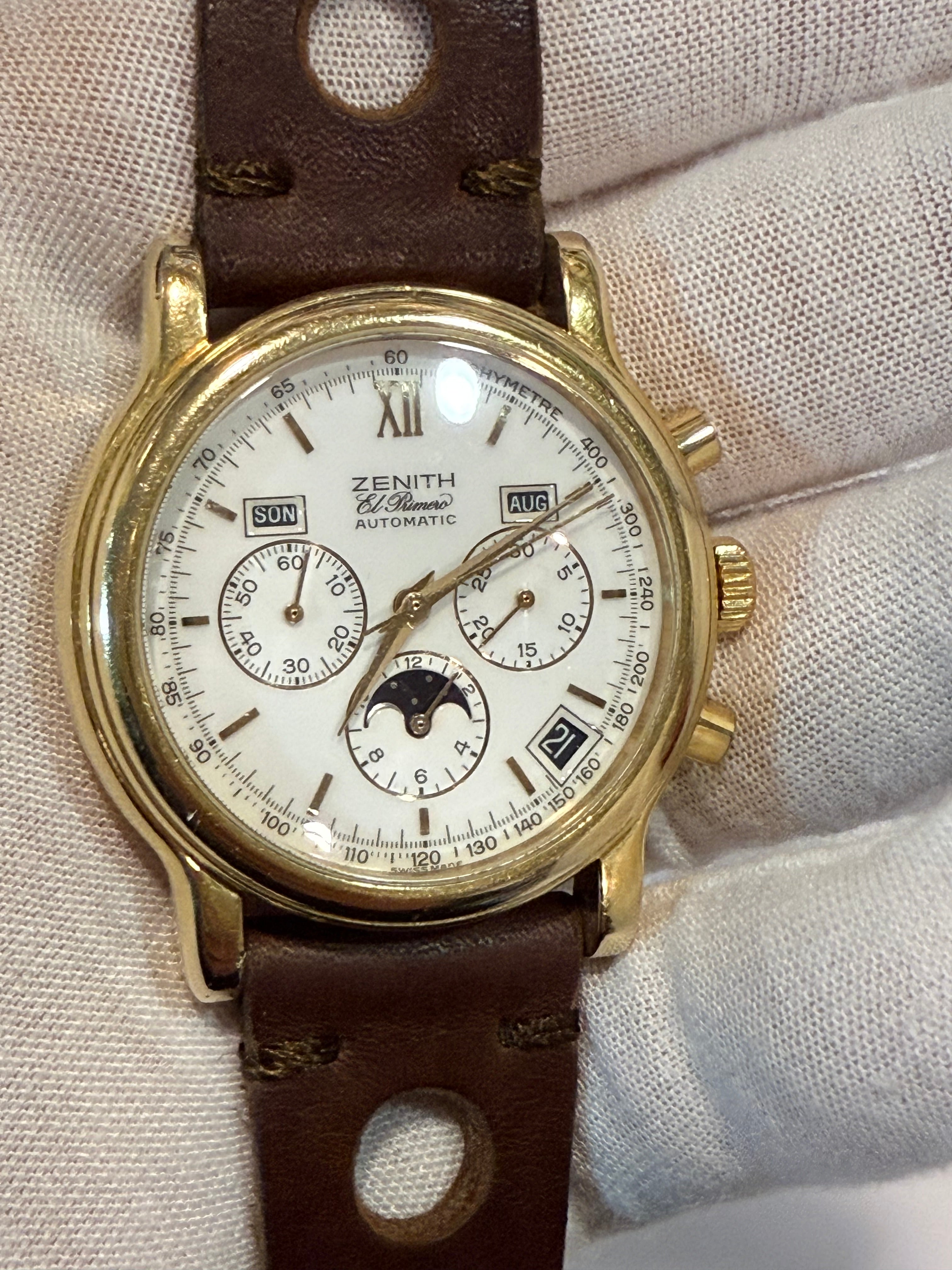 Pre-Owned. Zenith El Primero Triple Calendar Moonphase Chronograph  Ref-20-0230.410  👌⌚