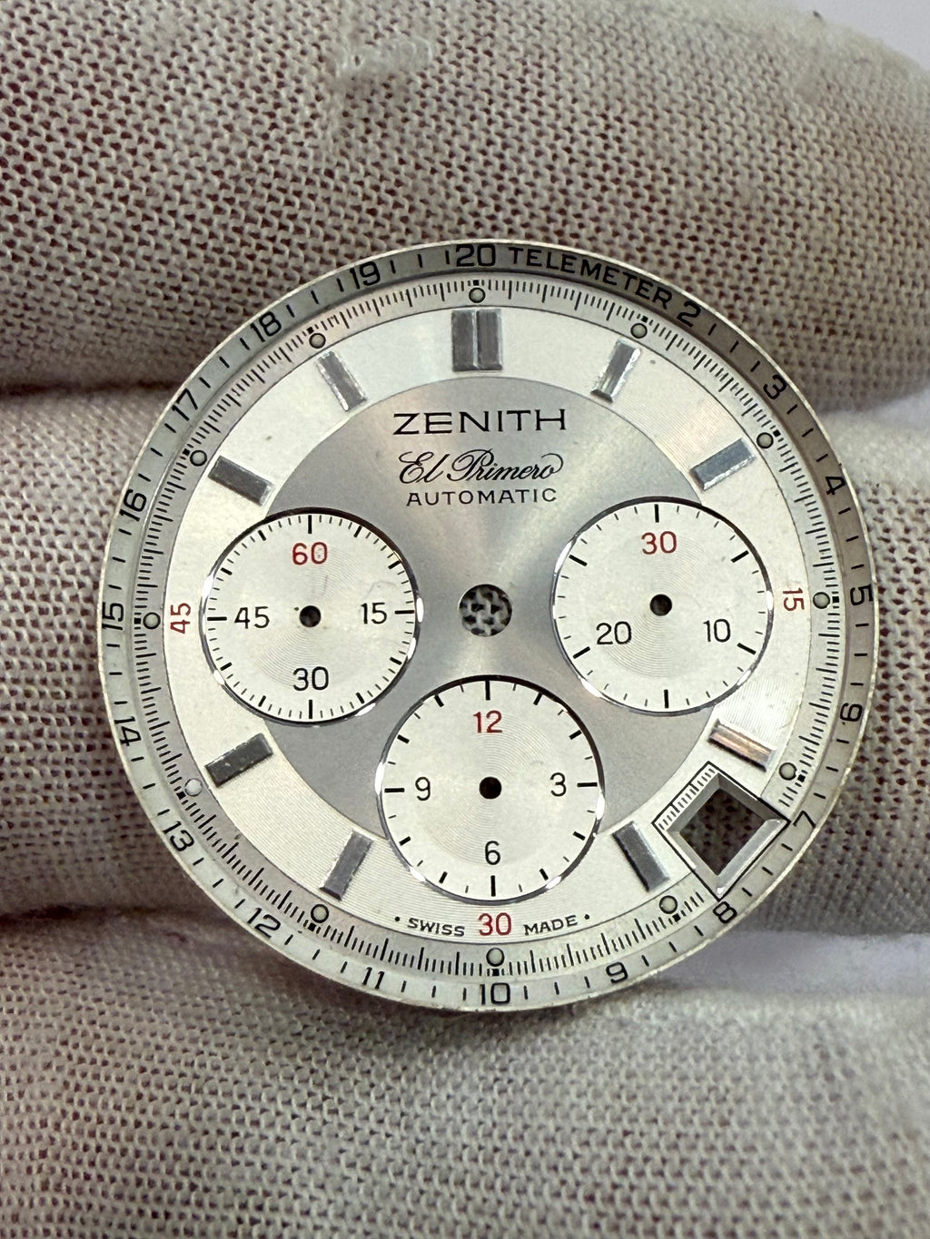 Zenith El Primero Dial – Original Silver Chronograph Dial for Caliber 400 | Fits A.C. 04.0461.400 Case (Rainbow Model)