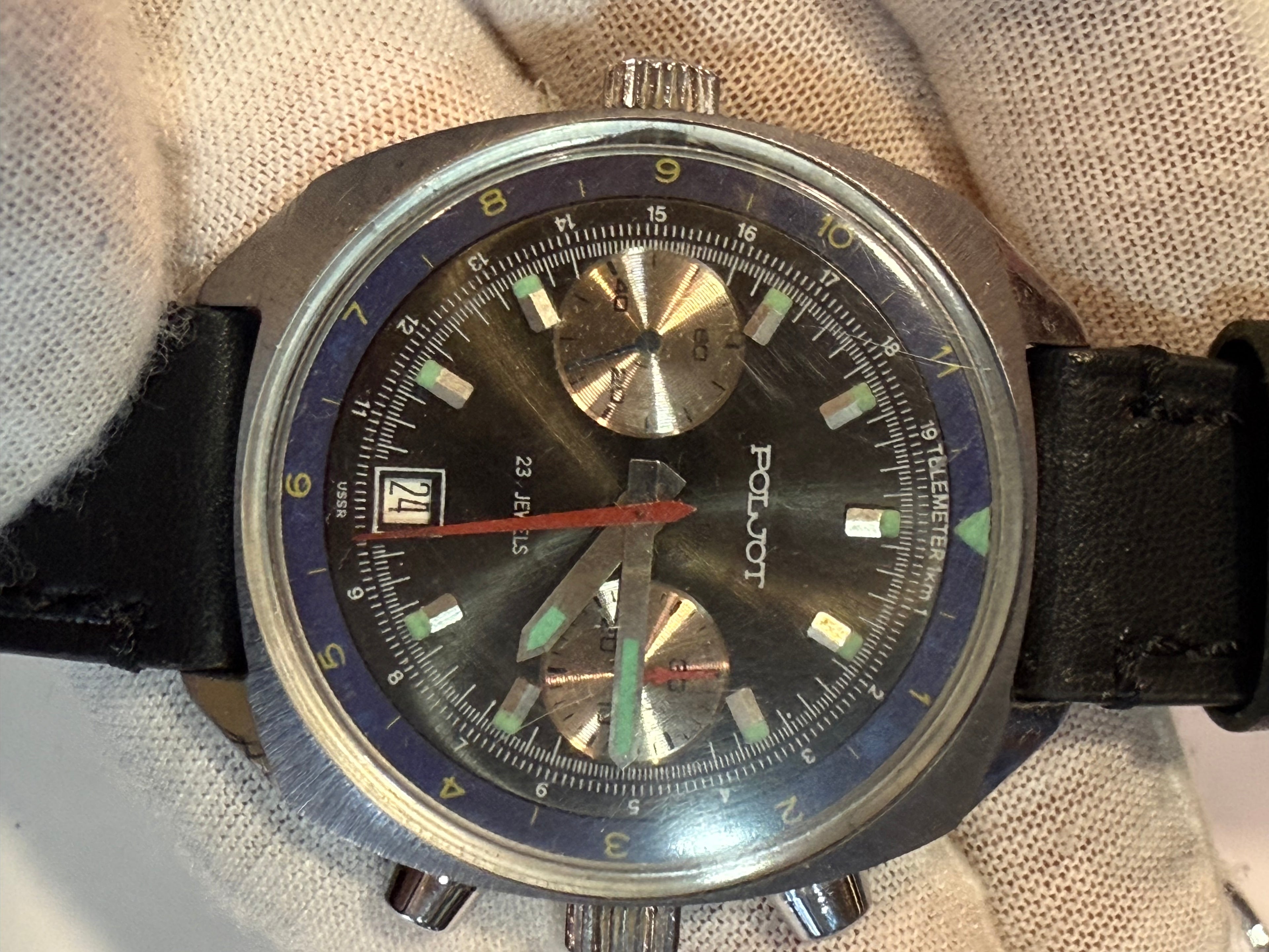 Poljot 3133 Vintage Chronograph – 40mm Steel Case – USSR Mechanical Watch