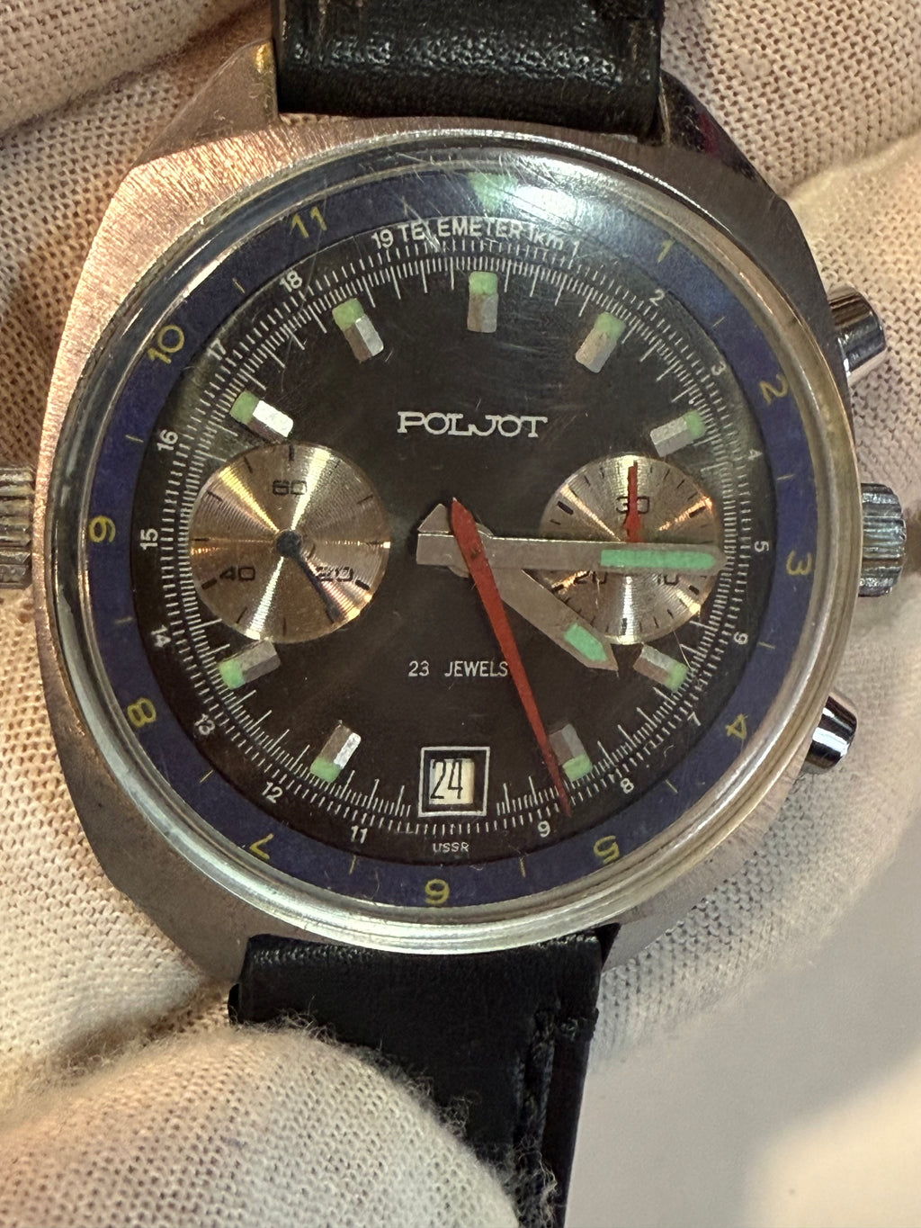 Poljot 3133 Vintage Chronograph – 40mm Steel Case – USSR Mechanical Watch