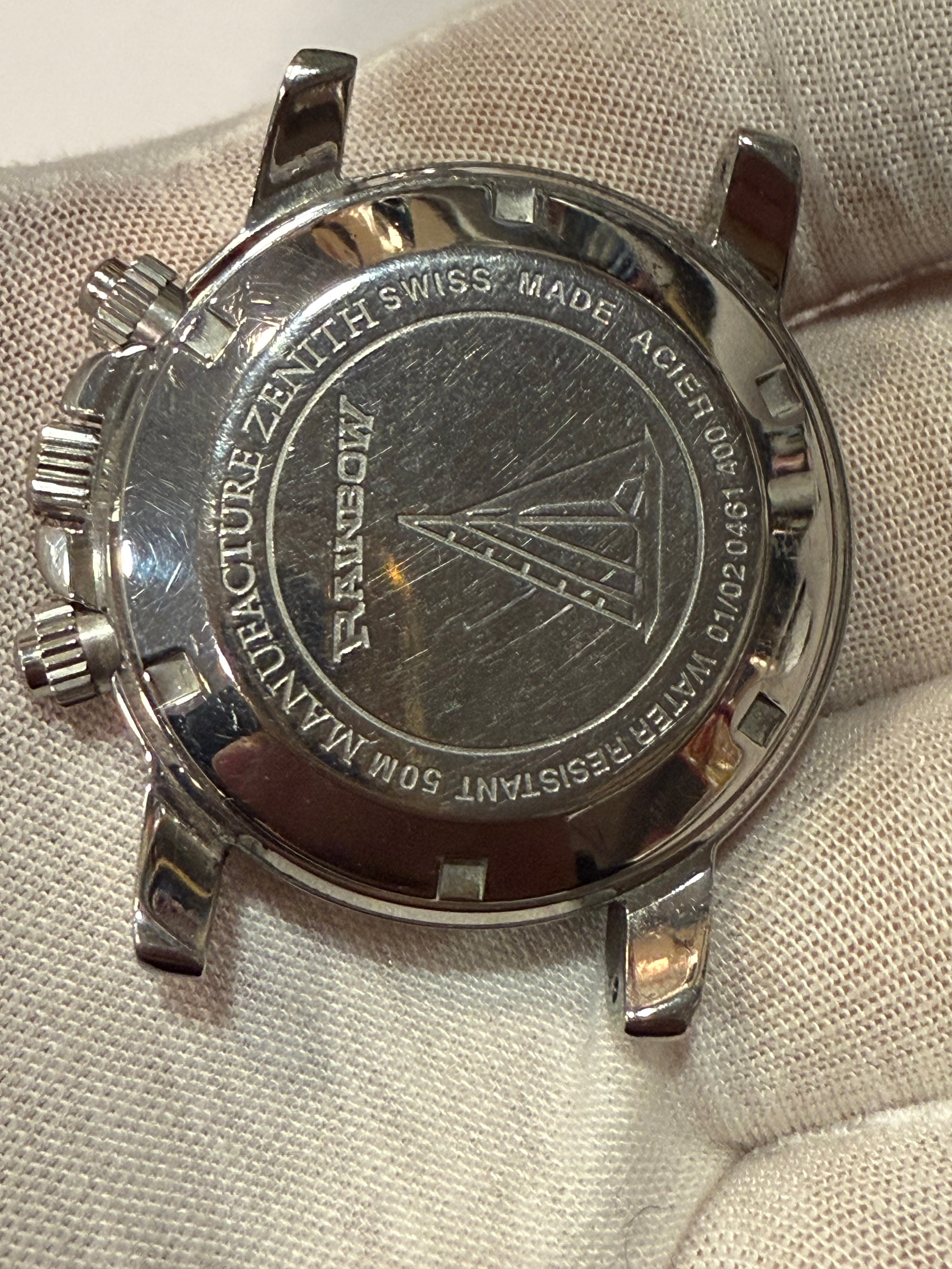 Zenith El Primero Rainbow – 40mm Stainless Steel Case (For Cal. 400) – Crown Damaged