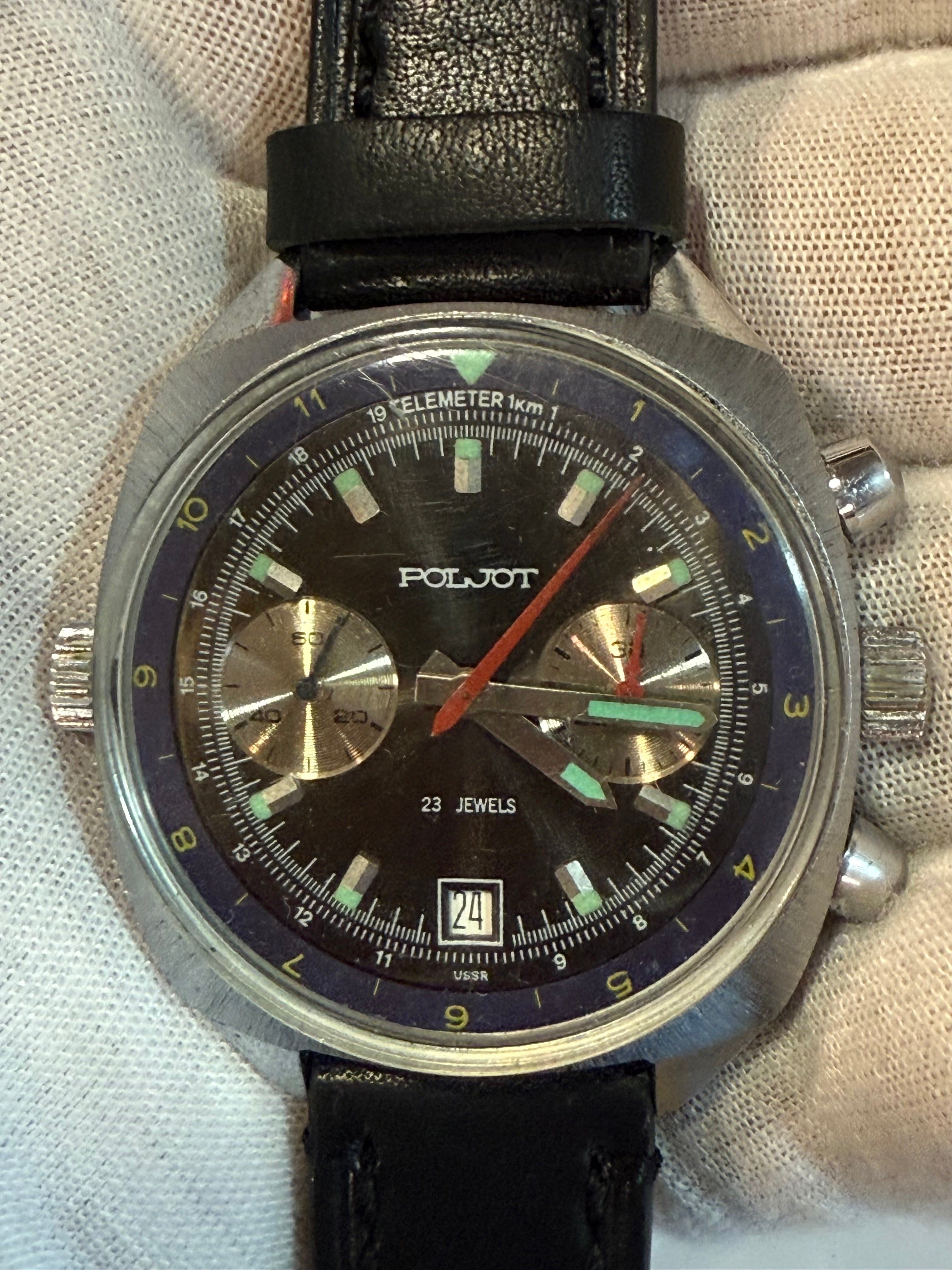 Poljot 3133 Vintage Chronograph – 40mm Steel Case – USSR Mechanical Watch