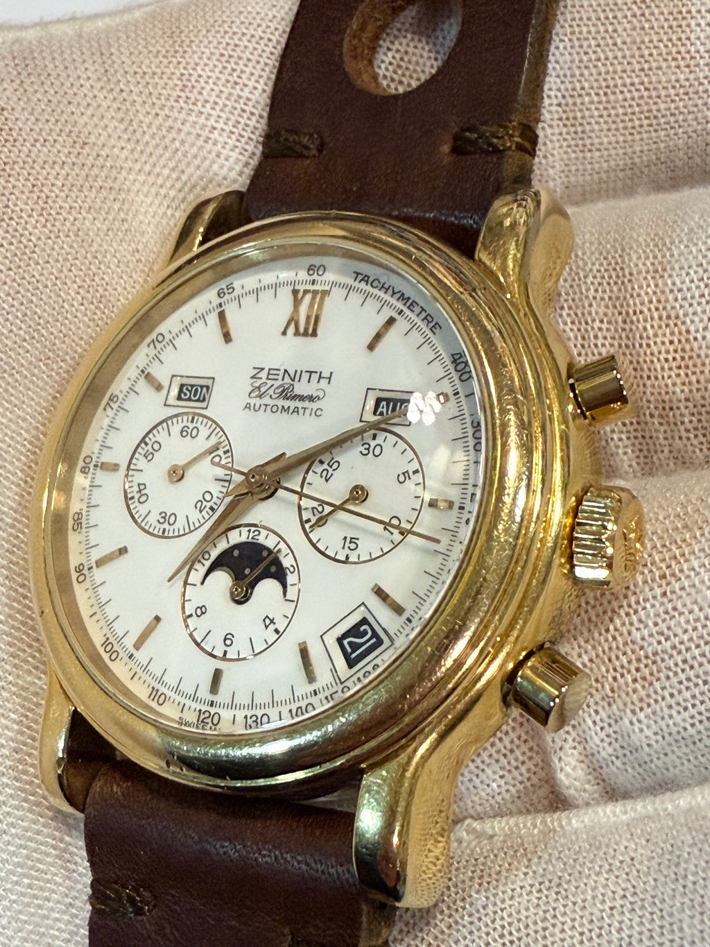 Pre-Owned. Zenith El Primero Triple Calendar Moonphase Chronograph  Ref-20-0230.410  👌⌚