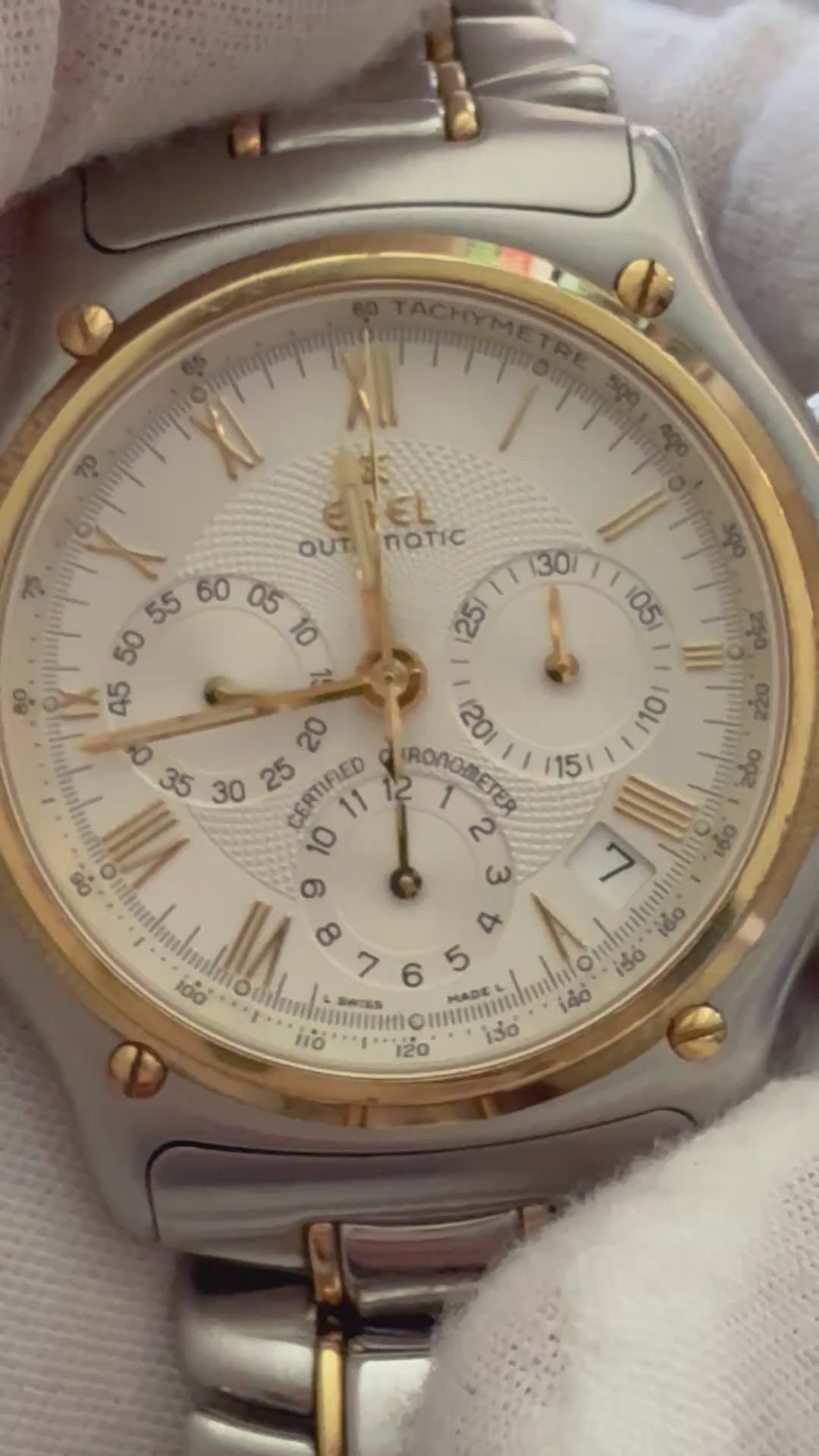 Pre-Owend. EBEL 1911 Automatic Chronograph. Case gold & steel. Cal 137. 👌⌚